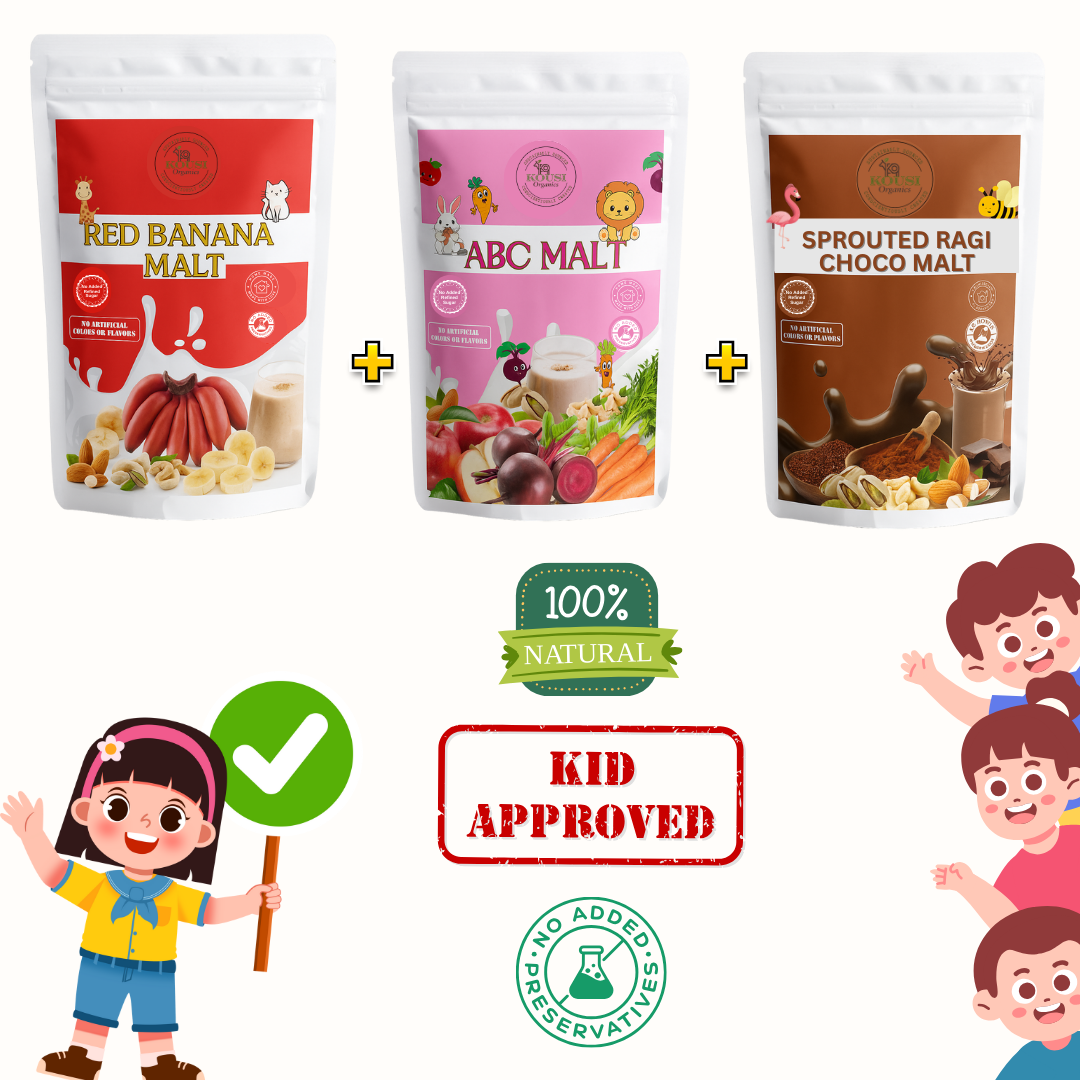Malt Combo – ABC Malt + Sprouted Ragi Choco Mix + Red Banana Malt - Image 2