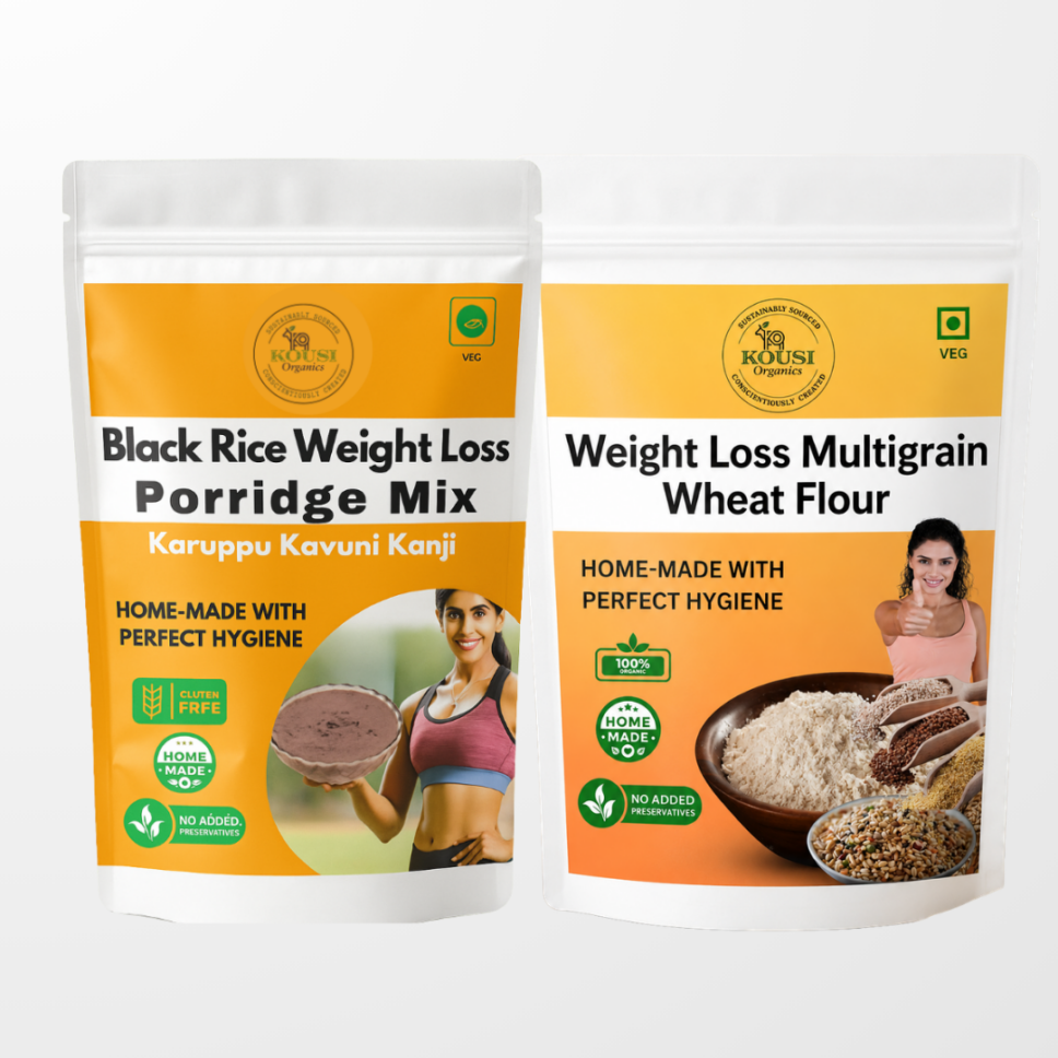 Karuppukavuni Porridge Mix (500g) + Multigrain Wheat Flour (500g)
